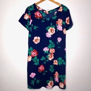 Floral Shift Dress Size Large with Pockets Apt. 9